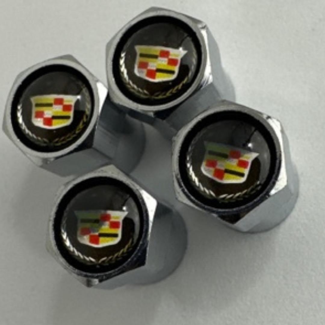 Set of 4 Universal Cadillac Silver Wheel Stem Air Valve Caps e1ea0b59