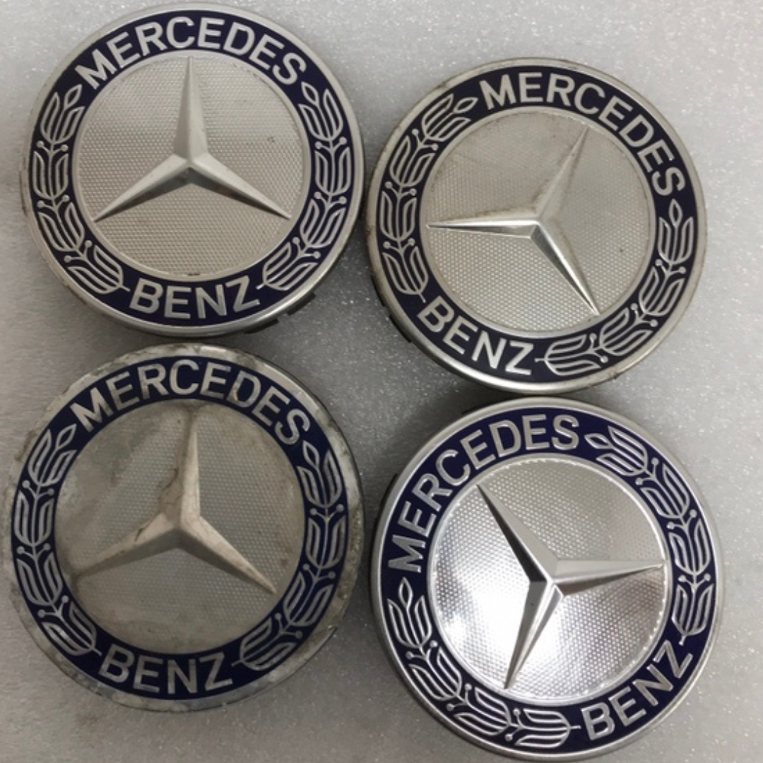 Set of 4 Mercedes 75MM Classic Dark Blue Wheel Center Hub Caps c205a572