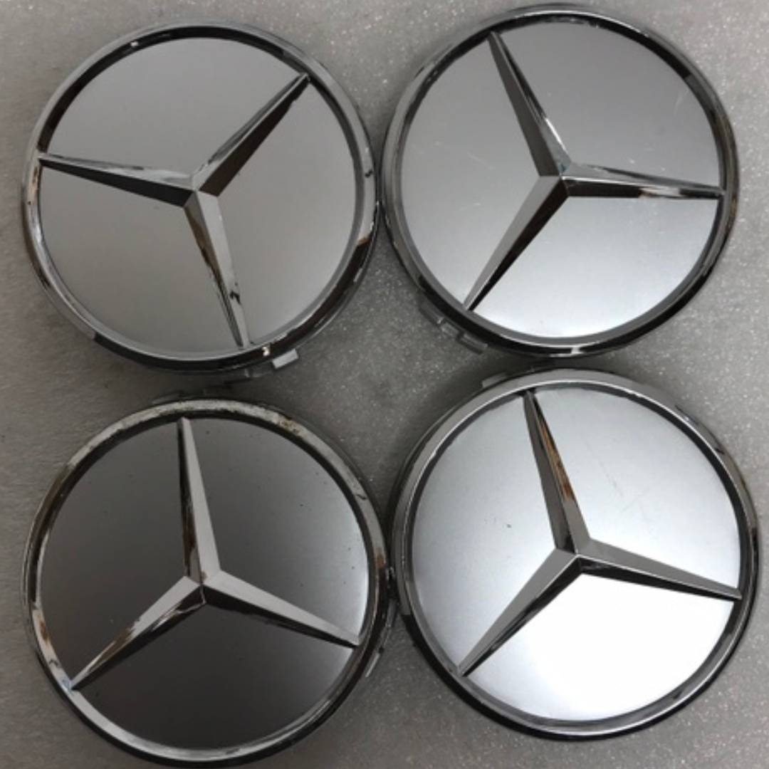 Set of 4 Mercedes-Benz Silver Wheel Center Hub Caps 9ef8b6c8