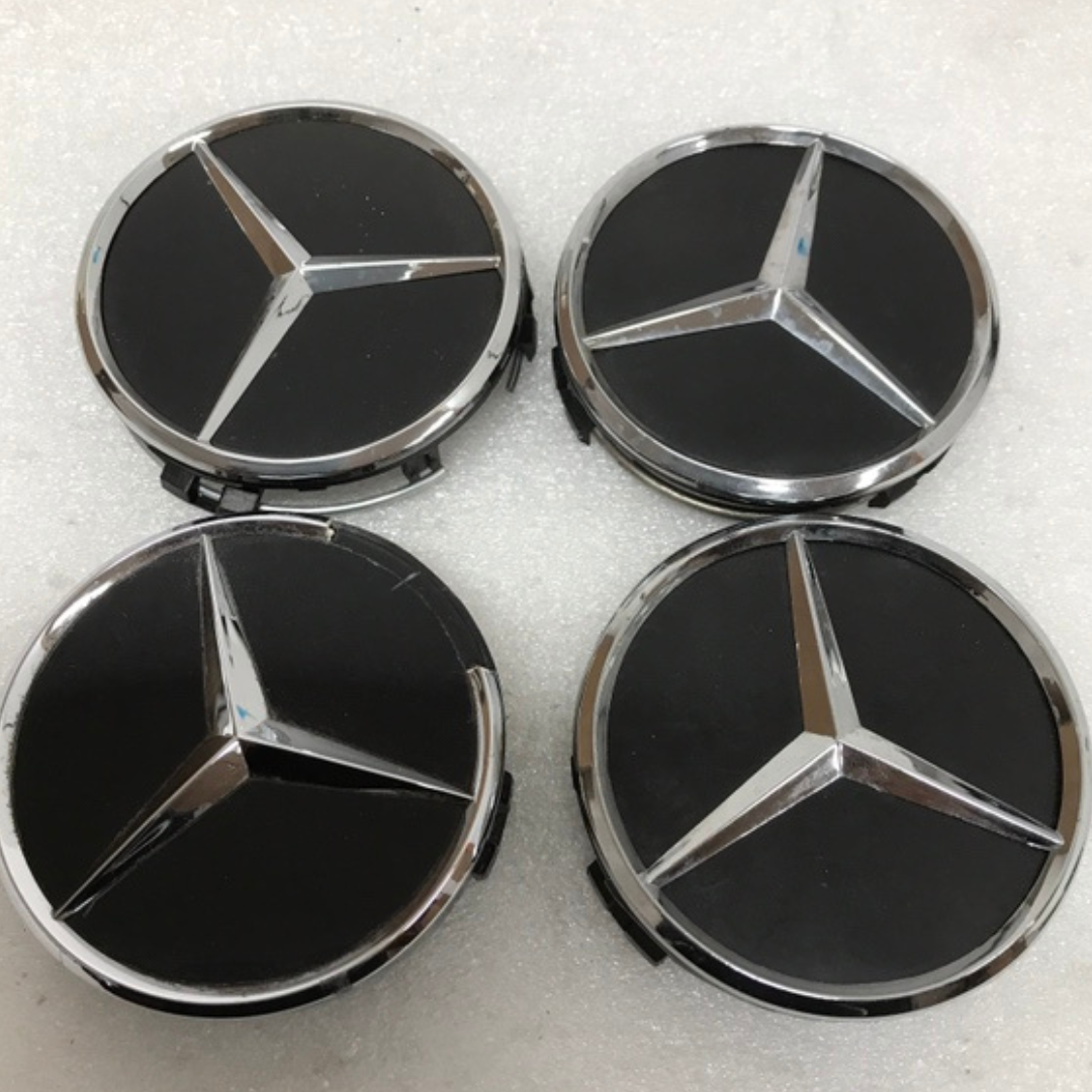 Set of 4 Mercedes-Benz Matte Black Wheel Center Hub Caps 75mm 55132ab6