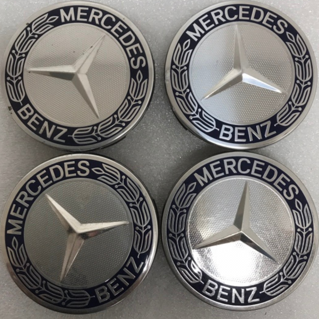 4PC Mercedes 75MM Classic Dark Blue Wheel Center Hub Caps AMG Wreath bb7a31a9