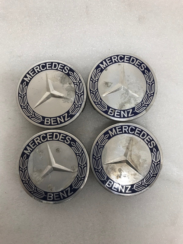 Set of 4 Mercedes 75MM Classic Dark Blue Wheel Center Hub Caps AMG 9e7598d3