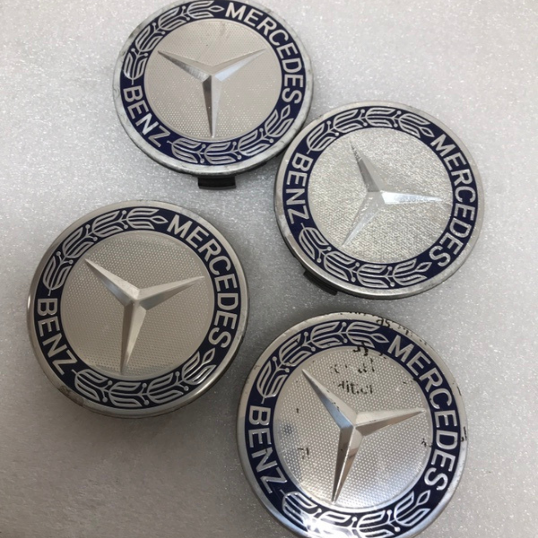 Set of 4 Mercedes 75MM Classic Dark Blue Wheel Center Hub Caps fb73984b