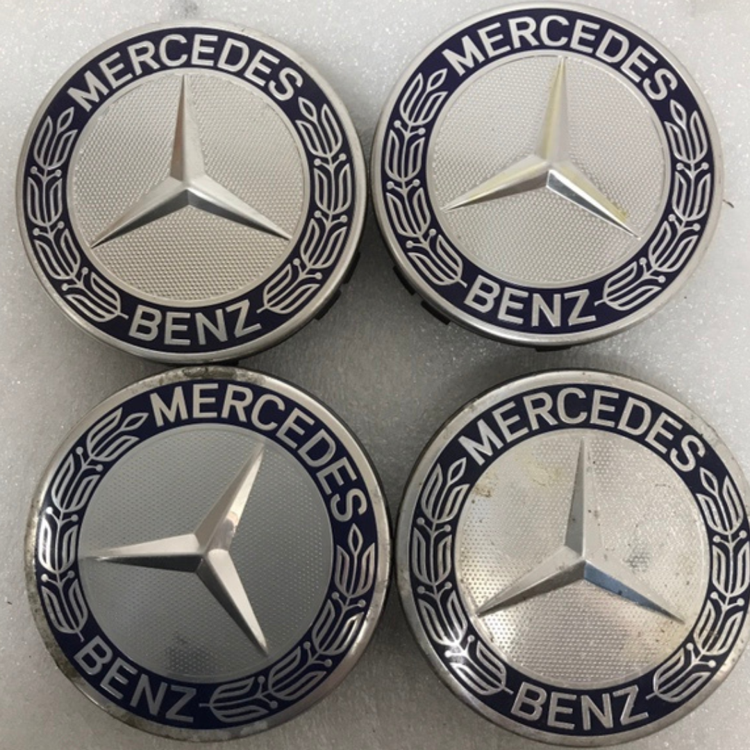 Set of 4 Mercedes-Benz 75MM Classic Dark Blue Wheel Center Hub Caps 1ed41085
