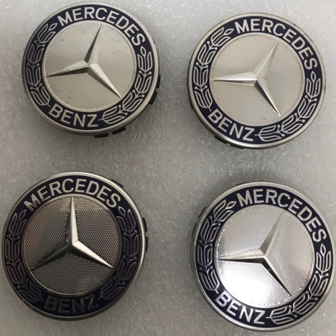 Set of 4 Mercedes 75MM Classic Dark Blue Wheel Center Hub Caps AMG d310b681