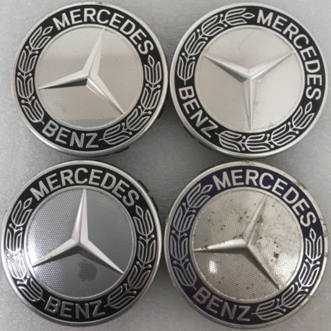 Set of 4 Mercedes 75MM Classic Dark Blue Wheel Center Hub Caps AMG 5f0265b0