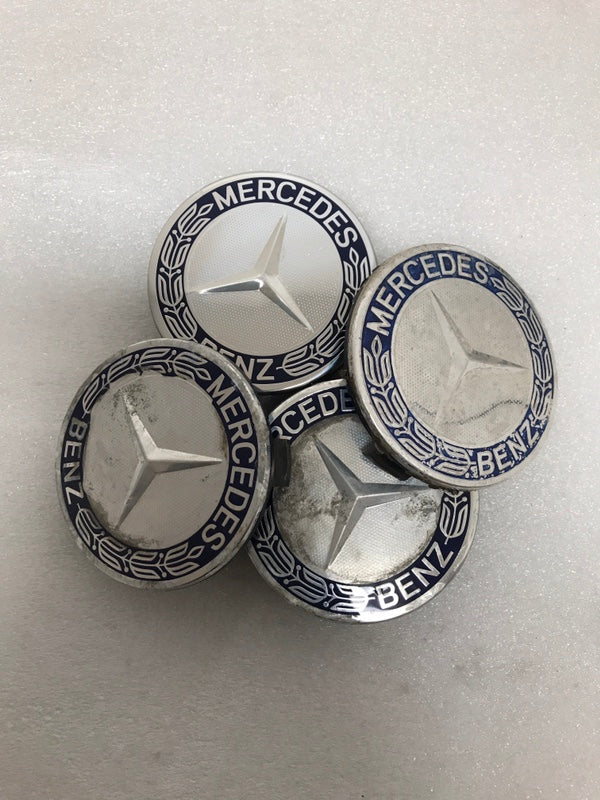 Set of 4 Mercedes 75MM Classic Dark Blue Wheel Center Hub Caps 023ee202