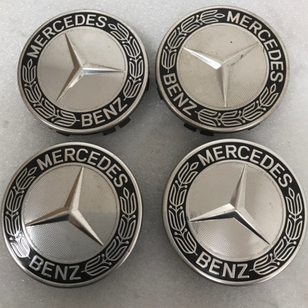 Set of 4 Mercedes Classic Dark Blue Wheel Center Hub Caps AMG Wreath d5dd0508
