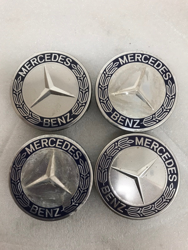 Set of 4 Mercedes 75MM Classic Dark Blue Wheel Center Hub Caps 950db973