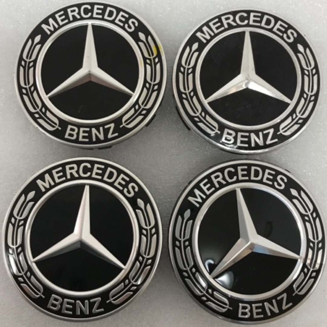 Set of 4 Mercedes-Benz Black Wheel Center Caps 75MM A1714000025 98b5d00A