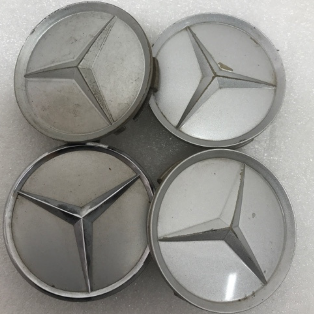 Set of 4 Mercedes-Benz Silver Wheel Center Hub Caps 75mm d14454d2