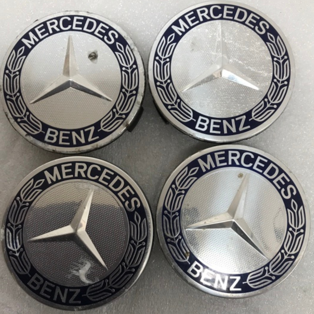 Set of 4 Mercedes 75MM Classic Dark Blue Wheel Center Hub Caps 202c1b87