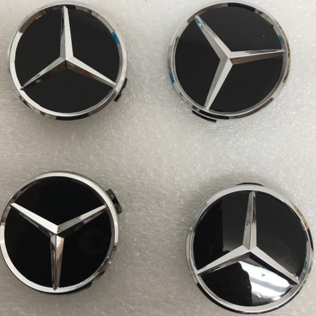 Set of 4 Mercedes-Benz Matte Black Wheel Center Hub Caps 75mm 946900b2