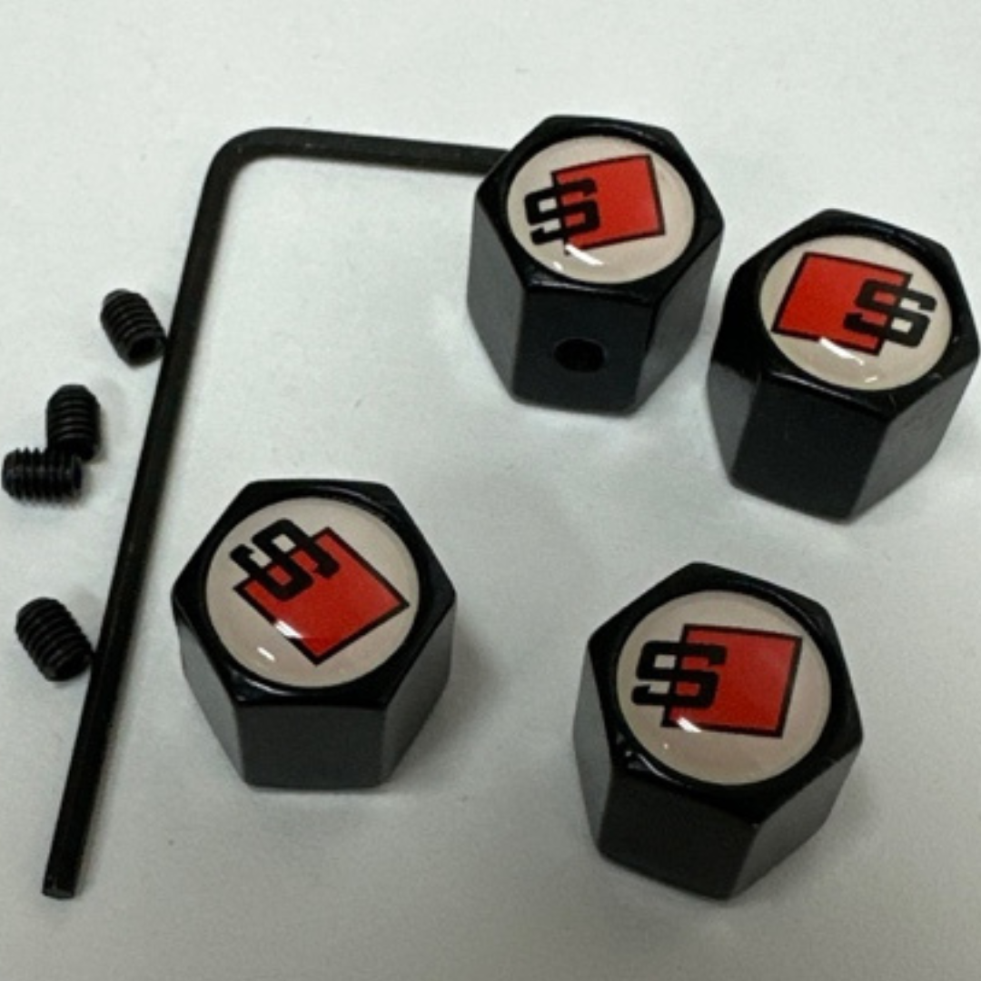 Set of 4 Universal S Wheel Stem Air Valve Caps Anti-theft Cover Kit 0a0405fdW