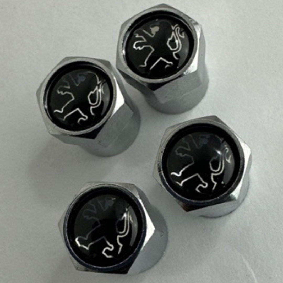 Set of 4 Universal Peugeot Silver Wheel Stem Air Valve Caps f19f7c3dS