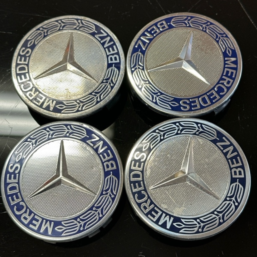 Set of 4 Mercedes-Benz Classic Dark Blue Center Cap 75MM 9a25063c