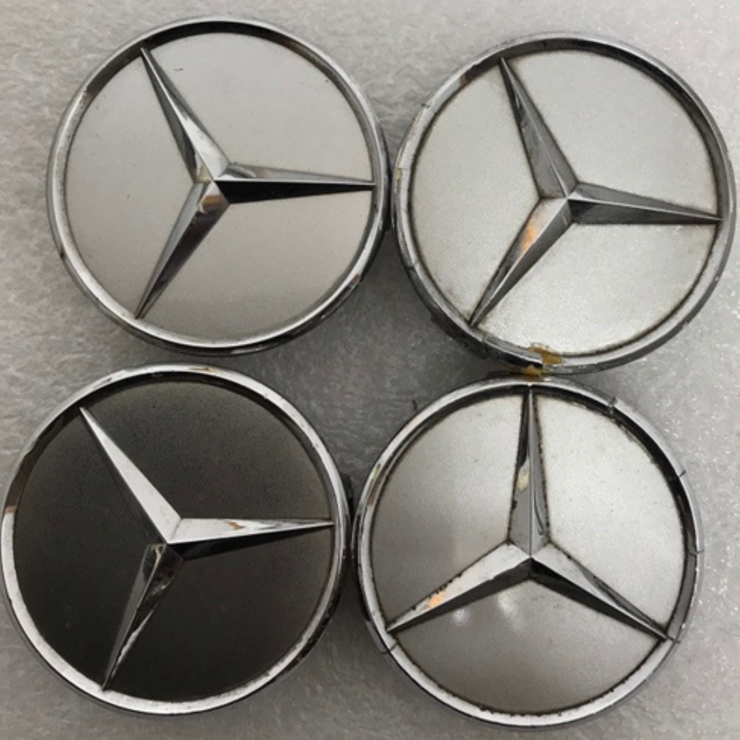Set of 4 Mercedes-Benz Silver Wheel Center Hub Caps 75mm 23fc508f