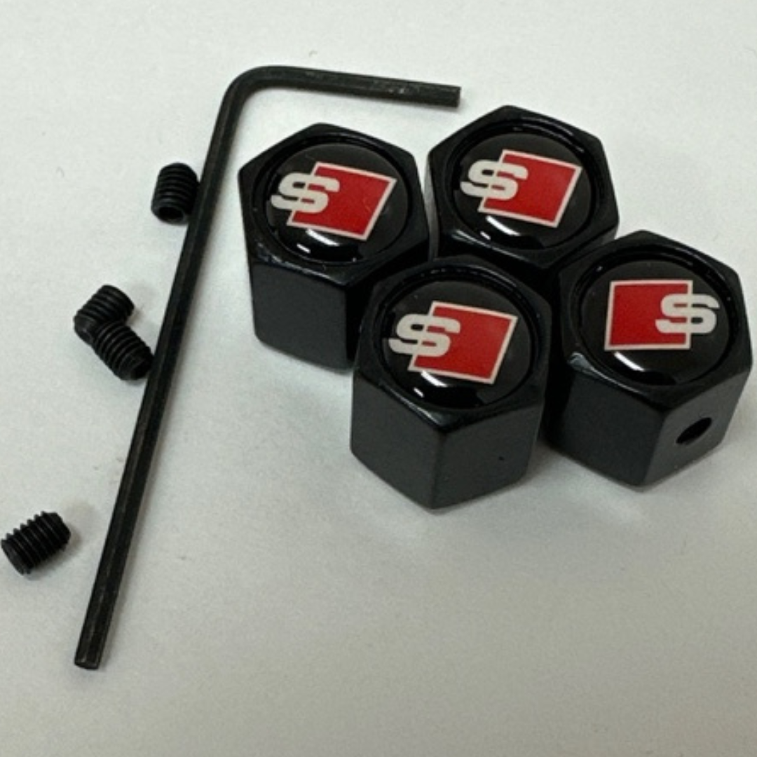 Set of 4 Universal S Wheel Stem Air Valve Caps Anti-theft Cover Kit 0a0405fd