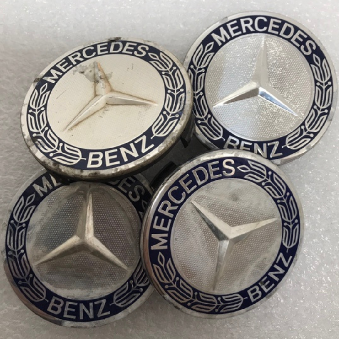 Set of 4 Mercedes 75MM Classic Dark Blue Wheel Center Hub Caps AMG 1760355b