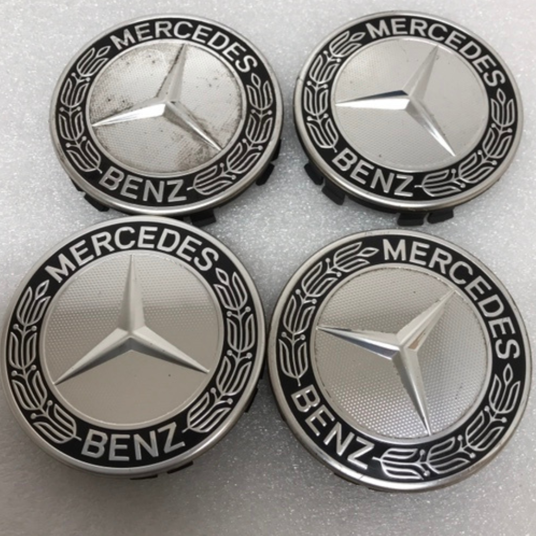 Set of 4 Mercedes 75MM Classic Dark Blue Wheel Center Hub Caps e796ba03