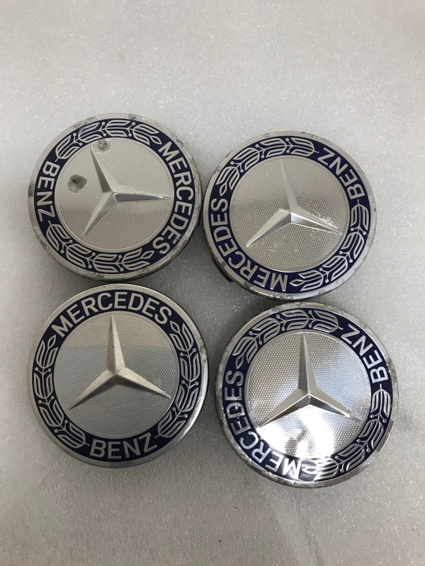 Set of 4 Mercedes 75MM Classic Dark Blue Wheel Center Hub Caps AMG 6b7b4e0f