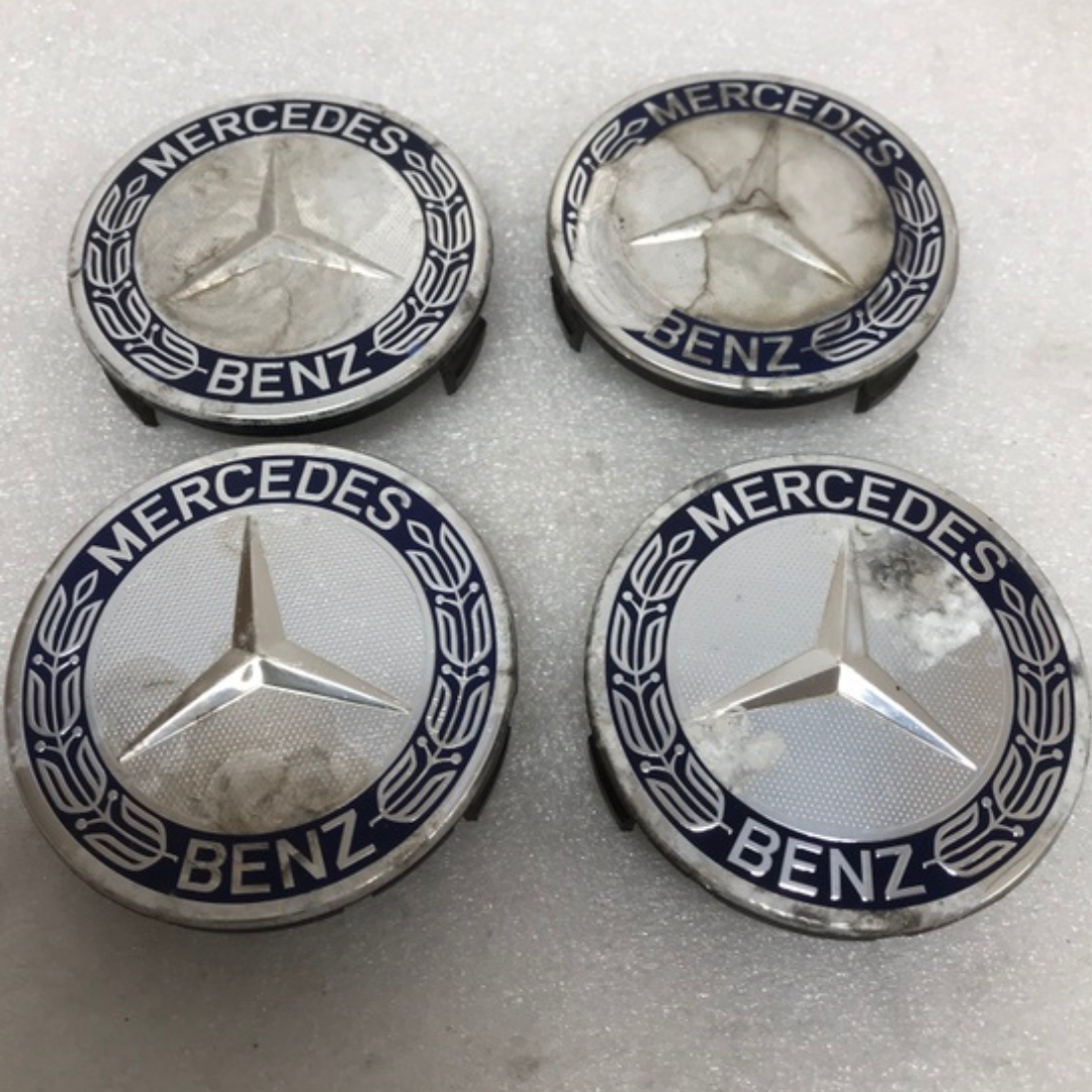 Set of 4 Mercedes Classic Dark Blue Wheel Center Hub Caps AMG Wreath 278a95f