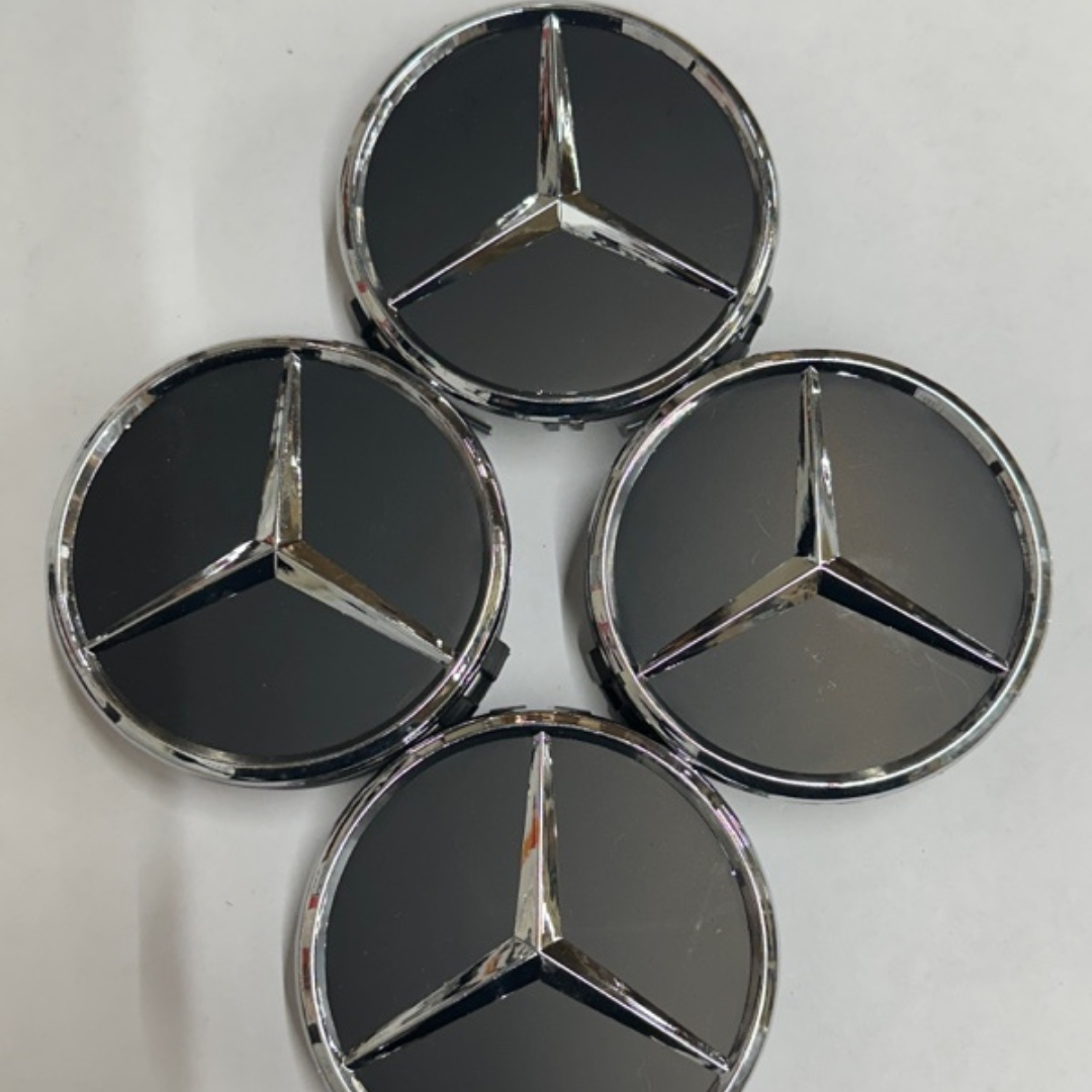 Set of 4 Mercedes-Benz Matte Black Wheel Center Hubcap 75mm ced4b517