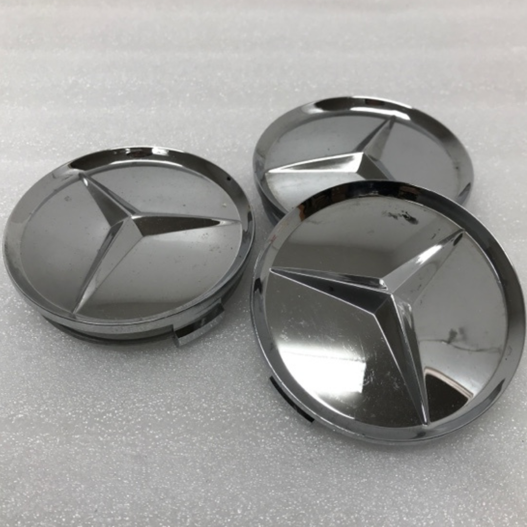 SET OF 3 Mercedes Benz CHROME CENTER CAPS A1714000125 a8368d4f