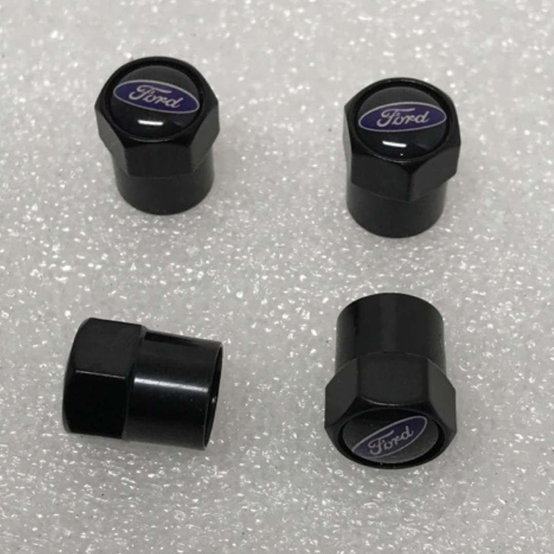 Set of 4 Ford Wheel Air Stem Valve Caps e029f341