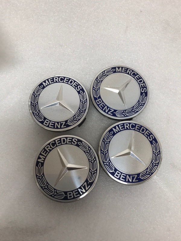 Set of 4 Mercedes 75MM Classic Dark Blue Wheel Center Hub Caps a6981ca9