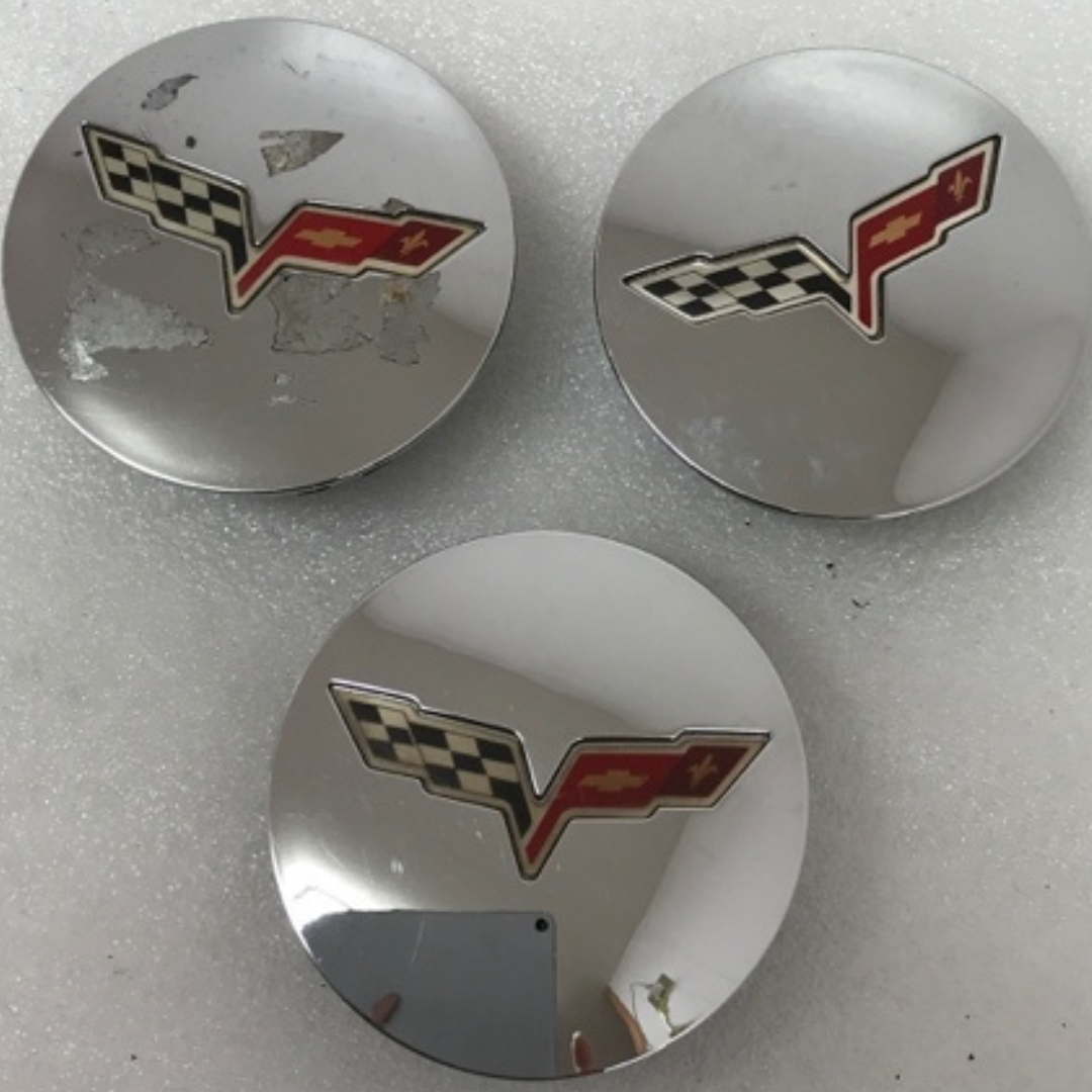 Set of 3 Chevrolet Corvette Chrome 2014-2017 OEM Center Cap 9595010 0941c90c