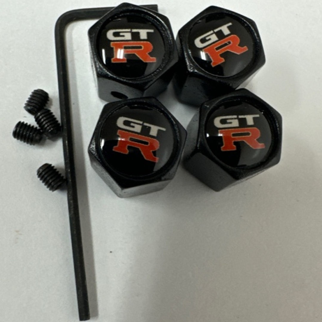 Set of 4 Universal GTR Wheel Stem Air Valve Caps Anti-theft Cover Kit 4da7d3e4
