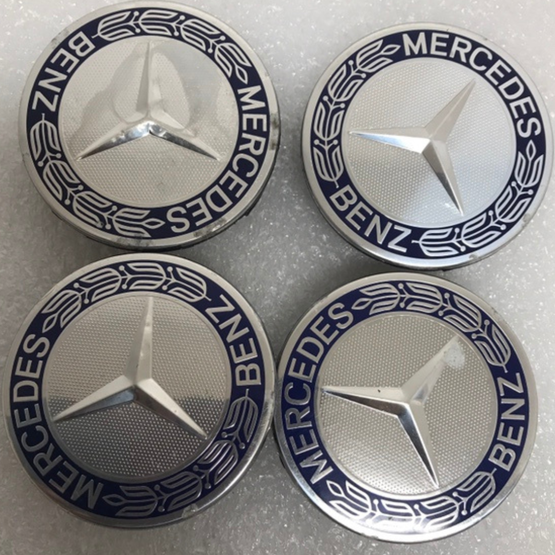 Set of 4 Mercedes 75MM Classic Dark Blue Wheel Center Hub Caps AMG b3a8998e