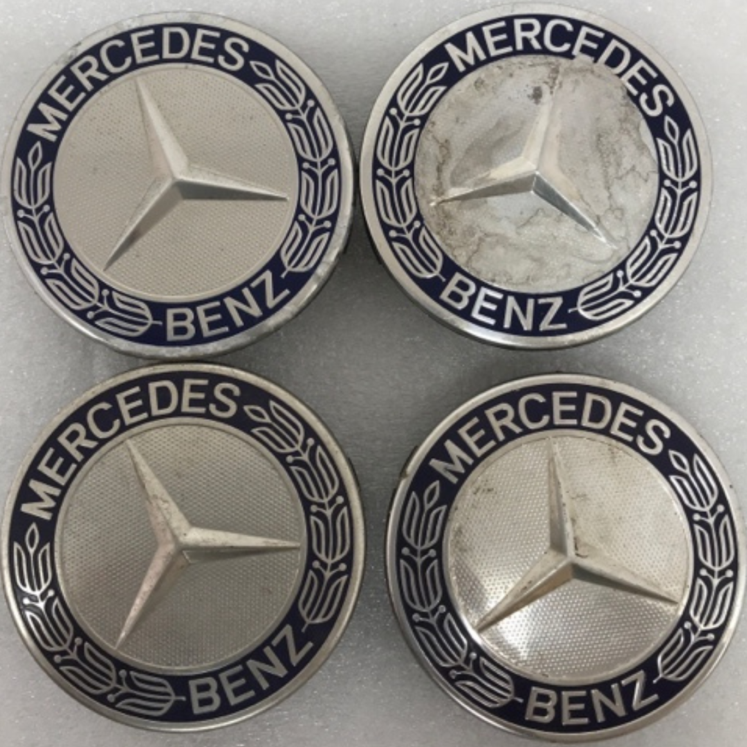 Set of 4 Mercedes 75MM Classic Dark Blue Wheel Center Hub Caps AMG a307ccc4