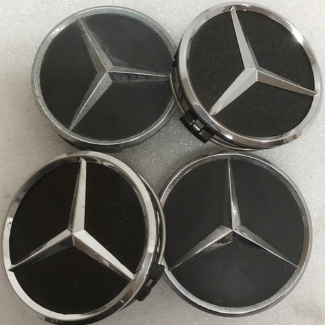 Set of 4 Mercedes-Benz Matte Black Wheel Center Hub Caps 3d7e8d07