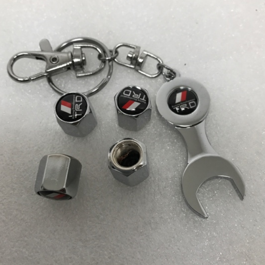 Set of 4 Universal TRD Wheel Air Stem Valve Cap with key 560ff89c
