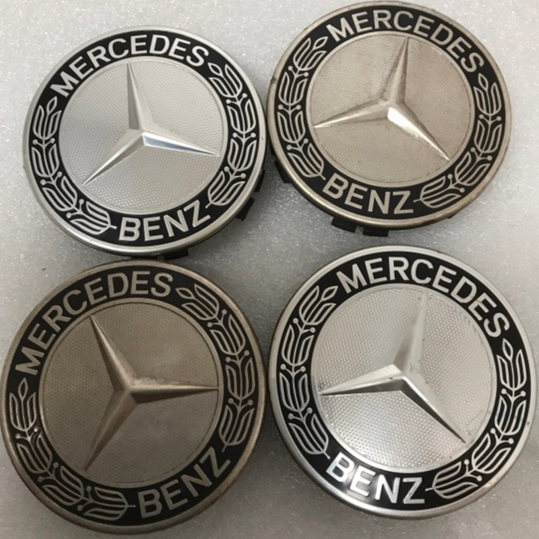 Set of 4 Mercedes 75MM Classic Dark Blue Wheel Center Hub Caps c2c798ed