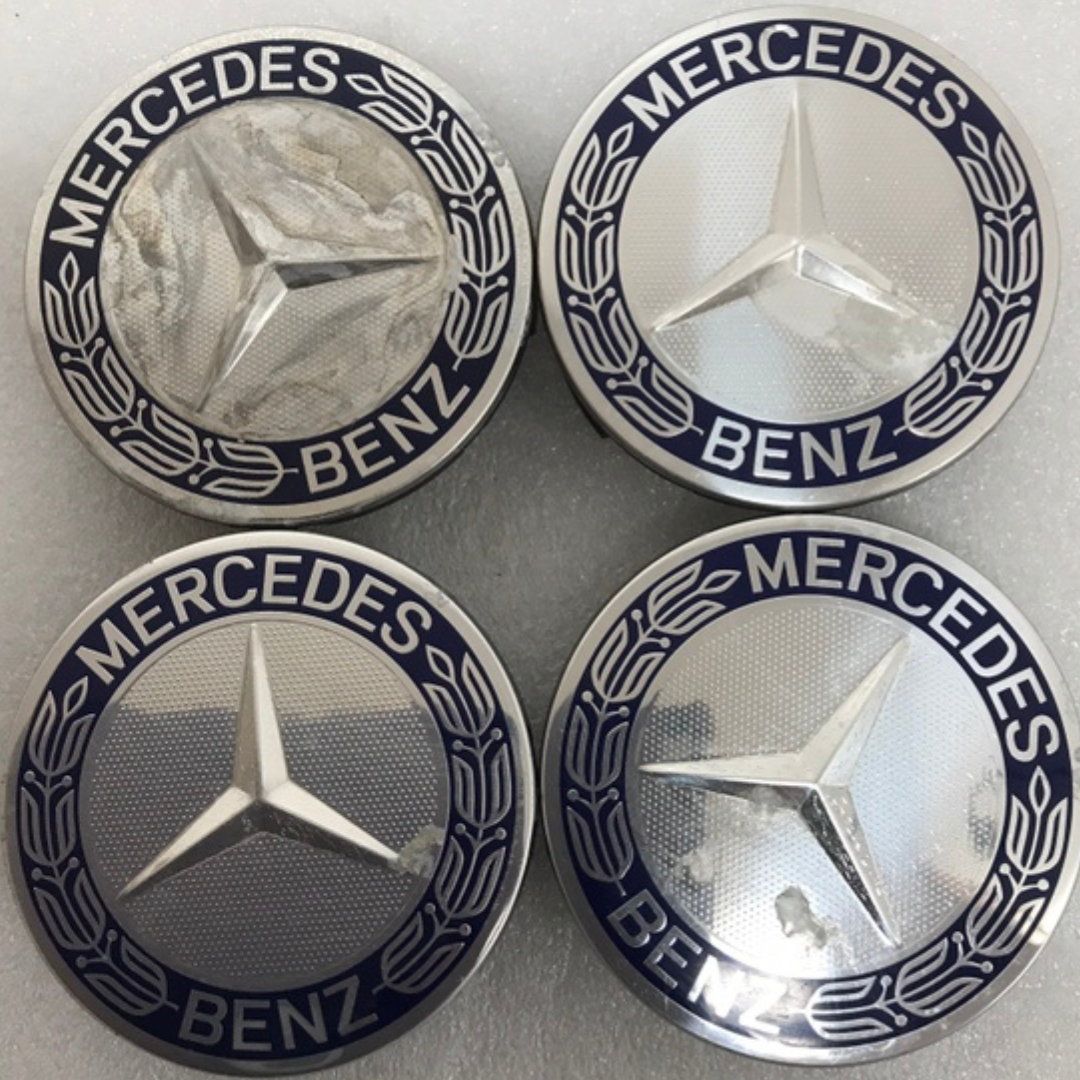 Set of 4 Mercedes 75MM Classic Dark Blue Wheel Center Hub Caps 98f7726b