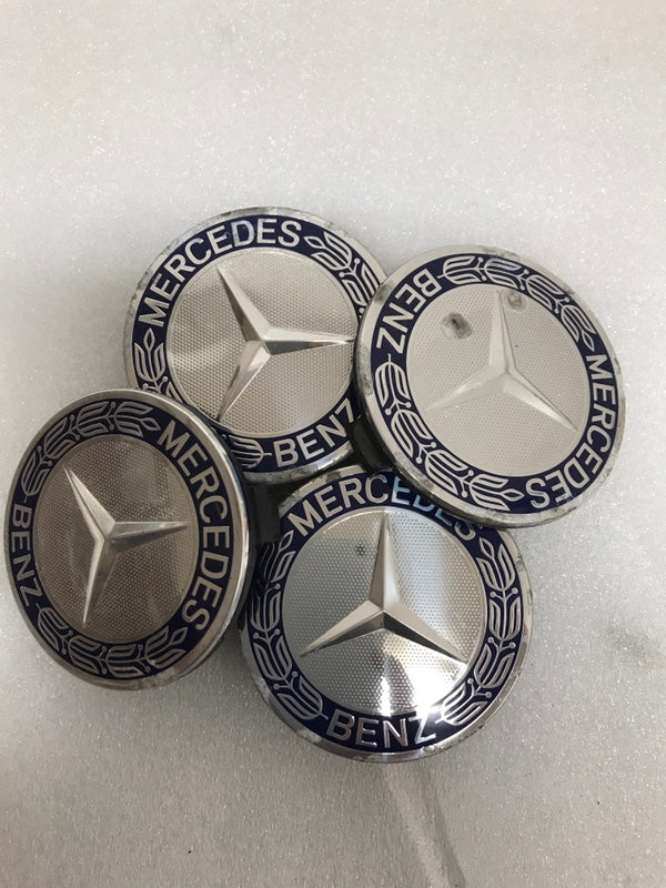 Set of 4 Mercedes 75MM Classic Dark Blue Wheel Center Hub Caps AMG 6b7b4e0f