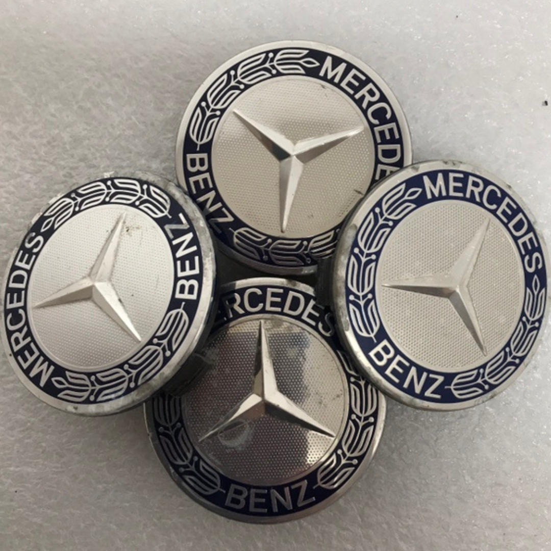 Set of 4 Mercedes 75MM Classic Dark Blue Wheel Center Hub Caps AMG 60d4c4fe
