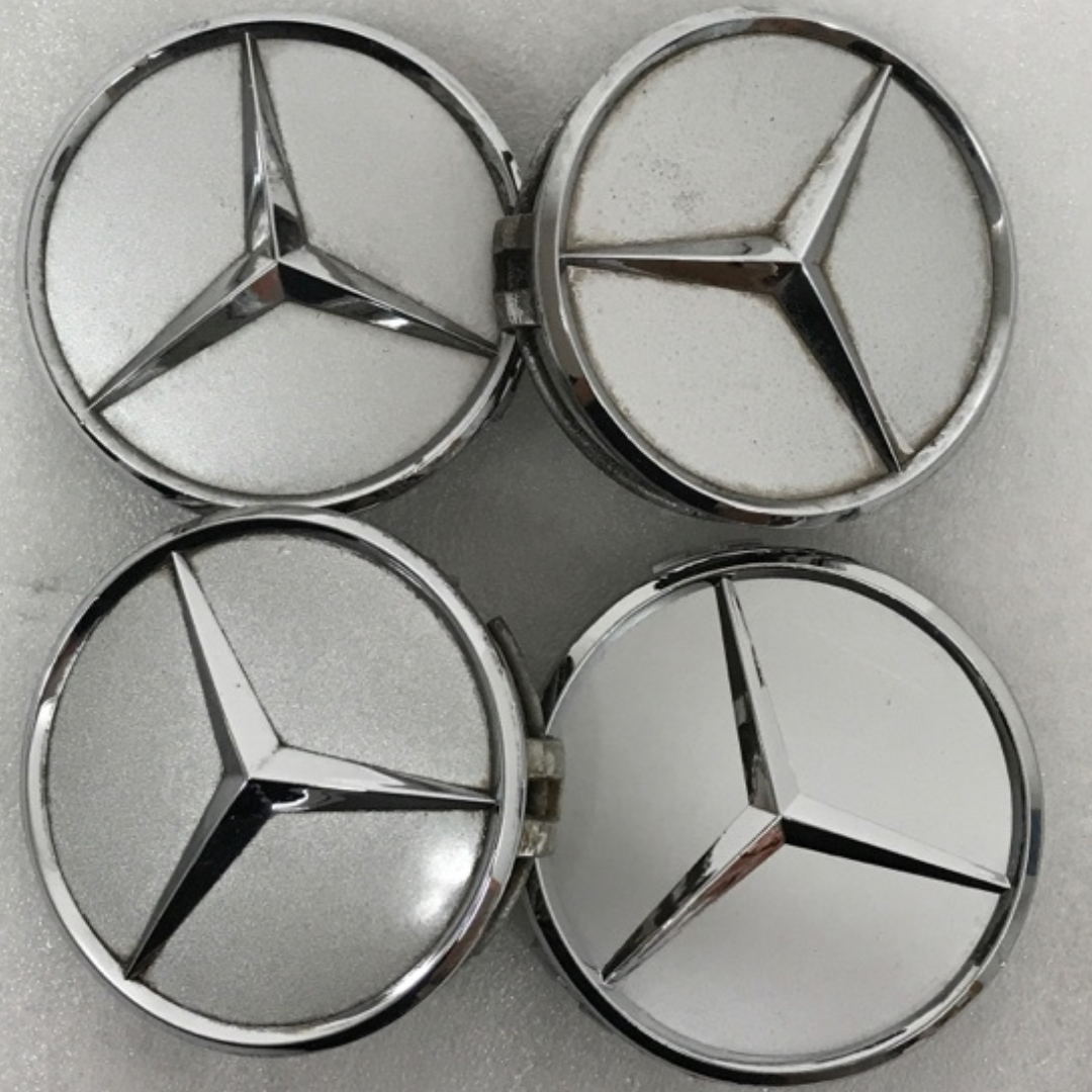 4x for Mercedes-Benz Silver Wheel Center Hub Caps 75mm 24b9f49a