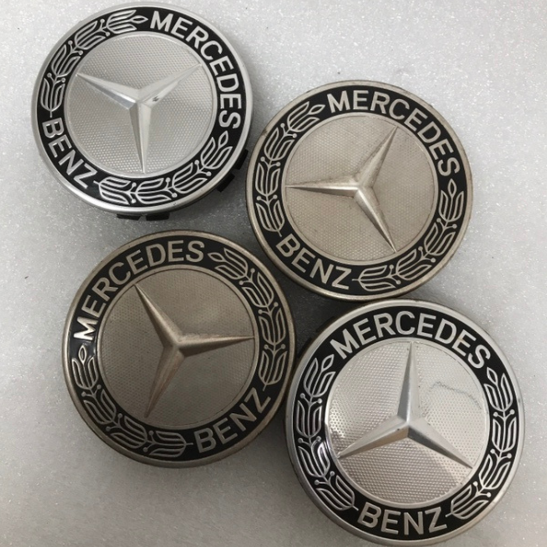 Set of 4 Mercedes 75MM Classic Dark Blue Wheel Center Hub Caps c2c798ed