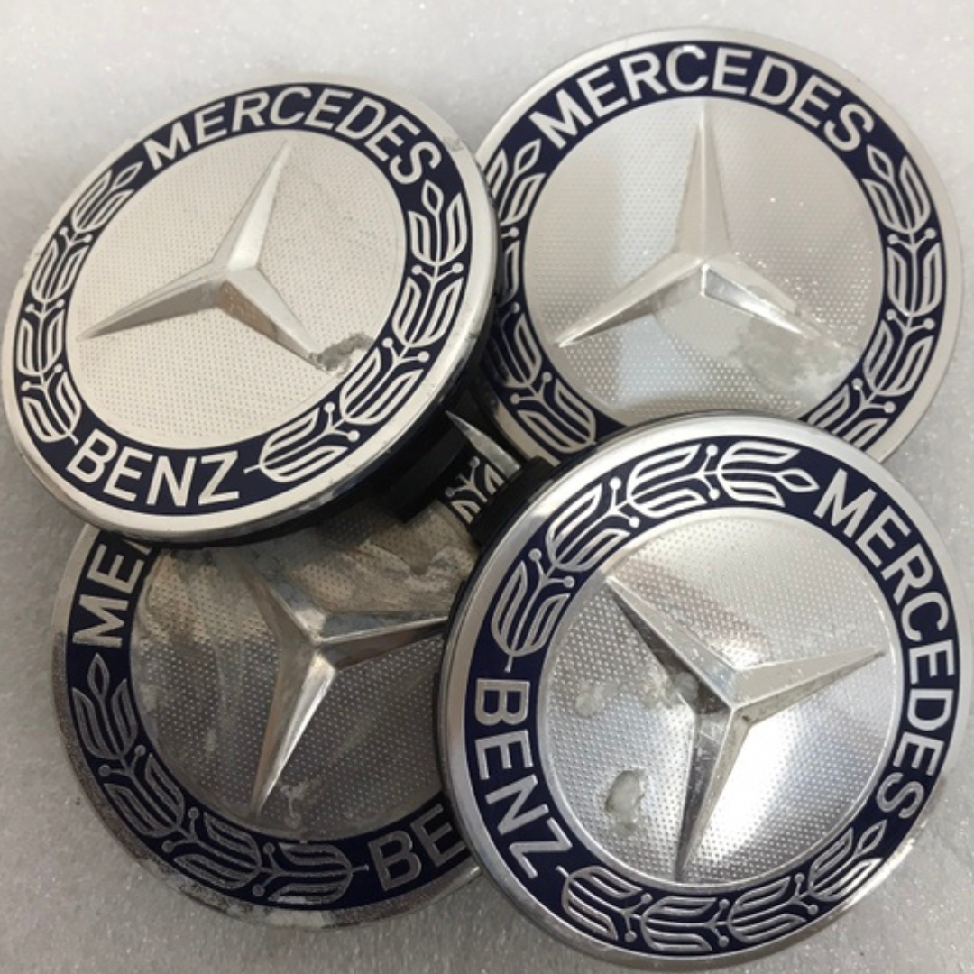 Set of 4 Mercedes 75MM Classic Dark Blue Wheel Center Hub Caps 98f7726b
