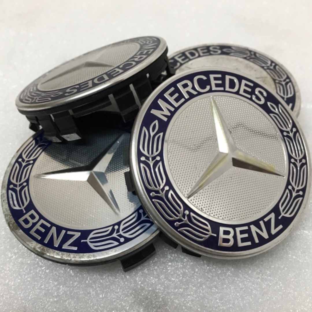 Set of 4 Mercedes-Benz 75MM Classic Dark Blue Wheel Center Hub Caps 1ed41085