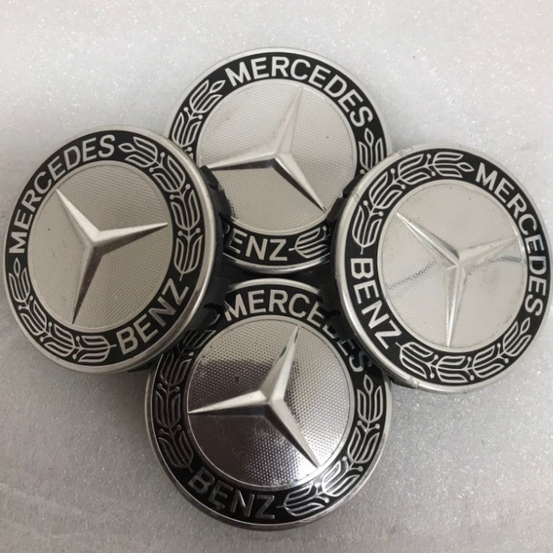 Set of 4 Mercedes 75MM Classic Dark Blue Wheel Center Hub Caps 2200de19