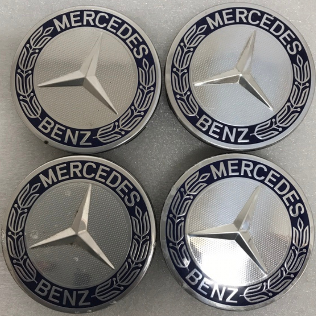Set of 4 Mercedes 75MM Classic Dark Blue Wheel Center Hub Caps 82136df1