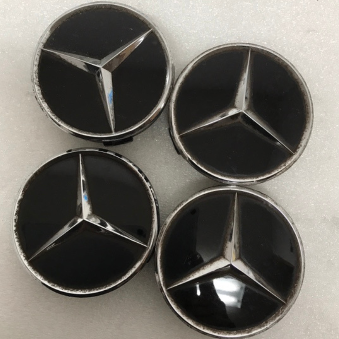 Set of 4 Mercedes-Benz Matte Black Wheel Center Hub Caps 75mm 42842beb