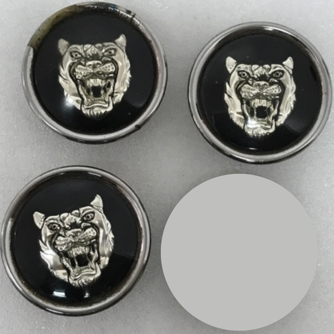Set of 3 Jaguar Black Wheel Emblem Center Hub Cap MXD6249CA a13840f2