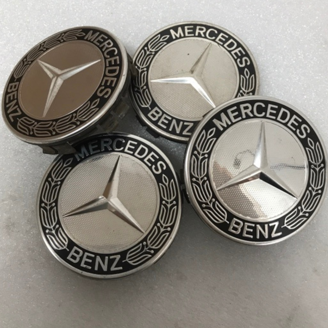 Set of 4 Mercedes Classic Dark Blue Wheel Center Hub Caps AMG Wreath d5dd0508