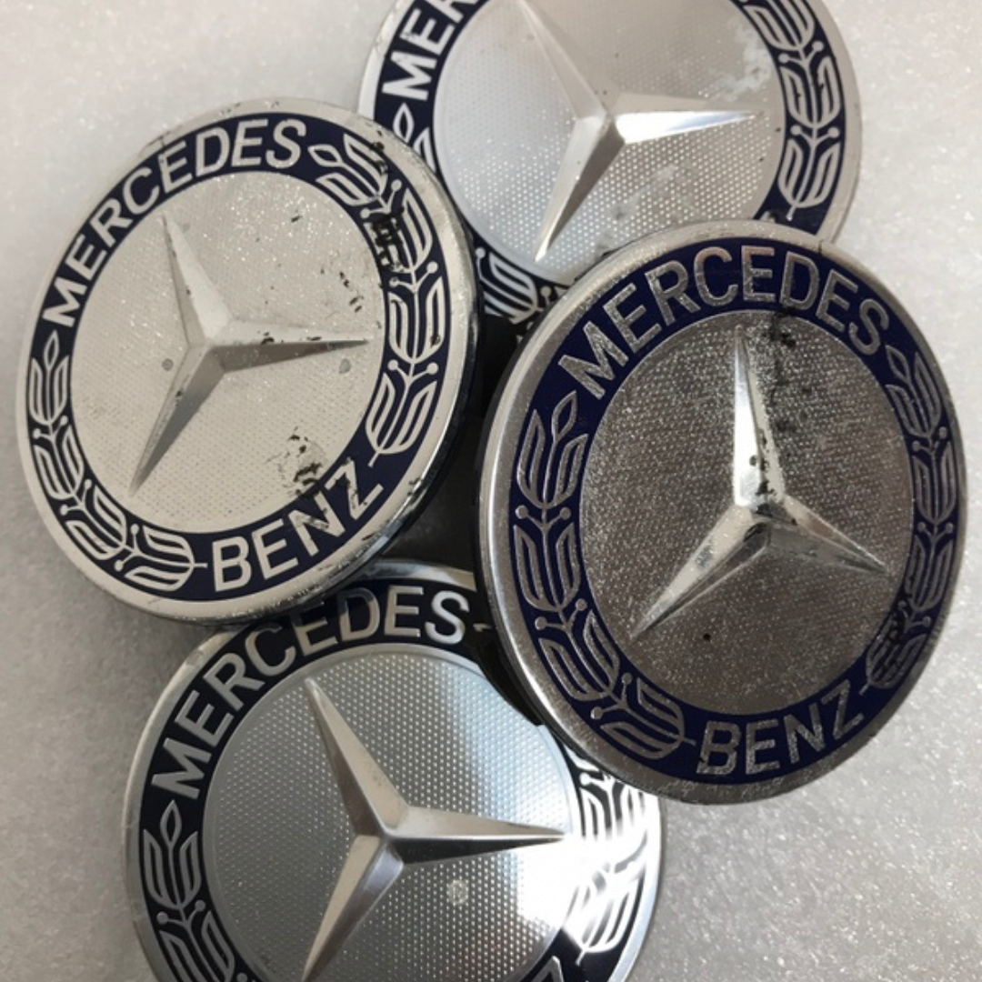 Set of 4 Mercedes 75MM Classic Dark Blue Wheel Center Hub Caps 9442b19a